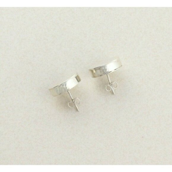 Sterling Silver Round Button Earrings Stud Post Earrings - Picture 9 of 9